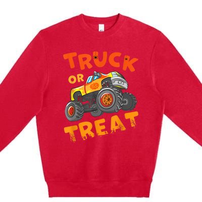 Halloween Shirt For Monster Truck Outfit For Boys Premium Crewneck Sweatshirt