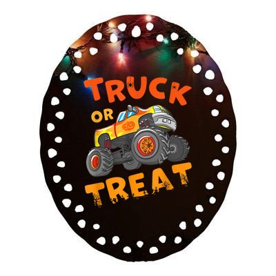 Halloween Shirt For Monster Truck Outfit For Boys Ceramic Oval Ornament