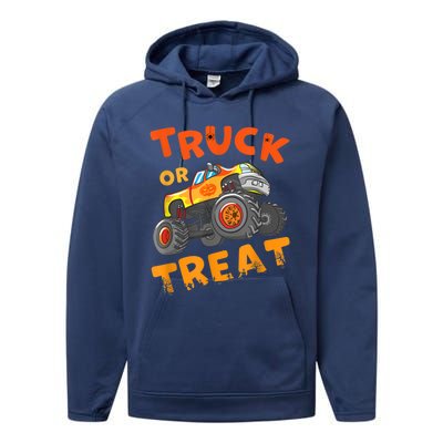 Halloween Shirt For Monster Truck Outfit For Boys Performance Fleece Hoodie