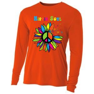 Hippie Soul Funny Peace Sign Daisy Flower Hippies Art Lovers Cooling Performance Long Sleeve Crew