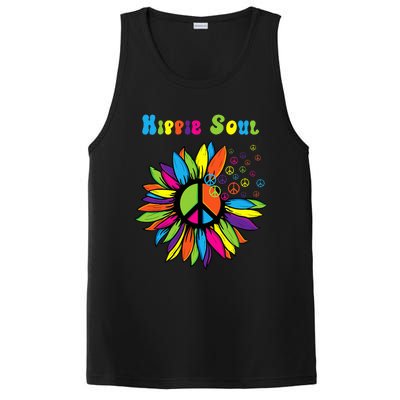 Hippie Soul Funny Peace Sign Daisy Flower Hippies Art Lovers PosiCharge Competitor Tank