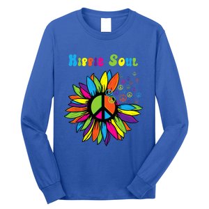 Hippie Soul Funny Peace Sign Daisy Flower Hippies Art Lovers Long Sleeve Shirt