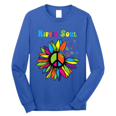 Hippie Soul Funny Peace Sign Daisy Flower Hippies Art Lovers Long Sleeve Shirt