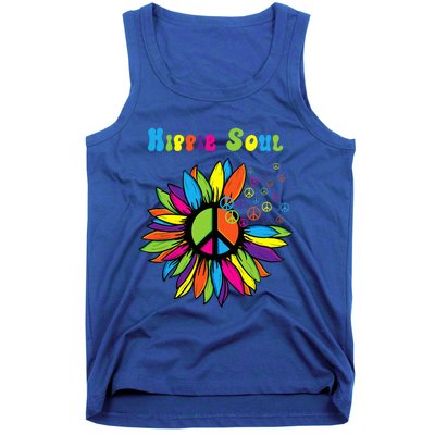 Hippie Soul Funny Peace Sign Daisy Flower Hippies Art Lovers Tank Top