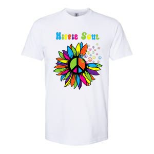 Hippie Soul Funny Peace Sign Daisy Flower Hippies Art Lovers Softstyle CVC T-Shirt