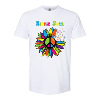 Hippie Soul Funny Peace Sign Daisy Flower Hippies Art Lovers Softstyle CVC T-Shirt