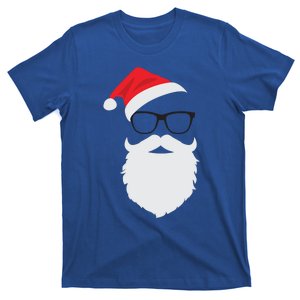 Hipster Santa Face With Hat Beard And Glasses Christmas Cool Gift T-Shirt