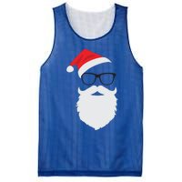 Hipster Santa Face With Hat Beard And Glasses Christmas Cool Gift Mesh Reversible Basketball Jersey Tank