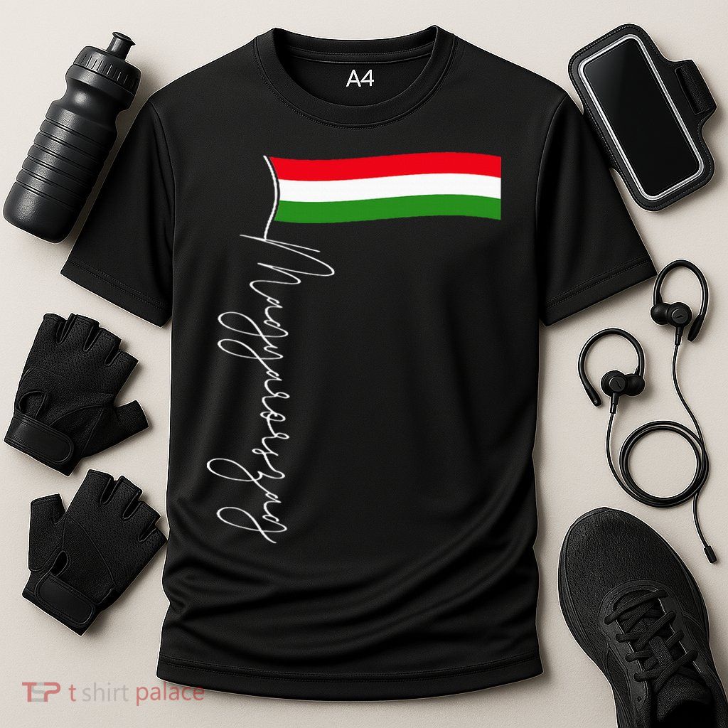 Hungary Signature Flag Pole  Patriotic Hungarian Flag Performance Shirt