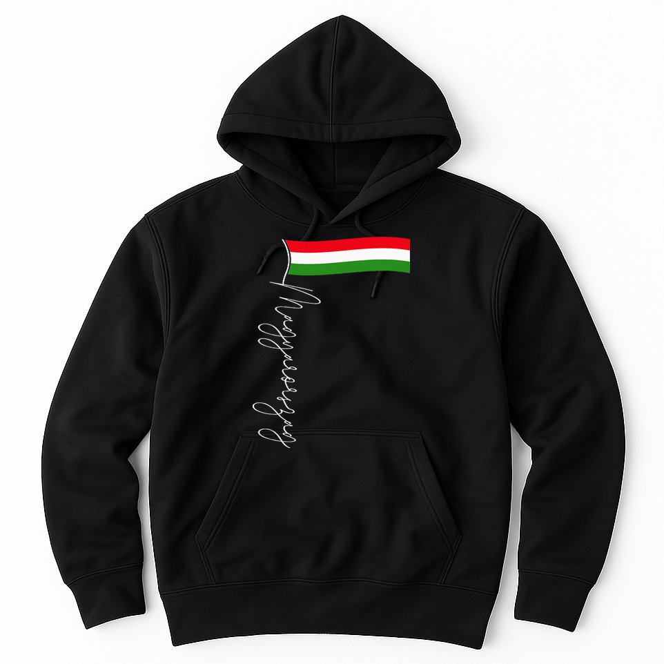 Hungary Signature Flag Pole  Patriotic Hungarian Flag Hoodie