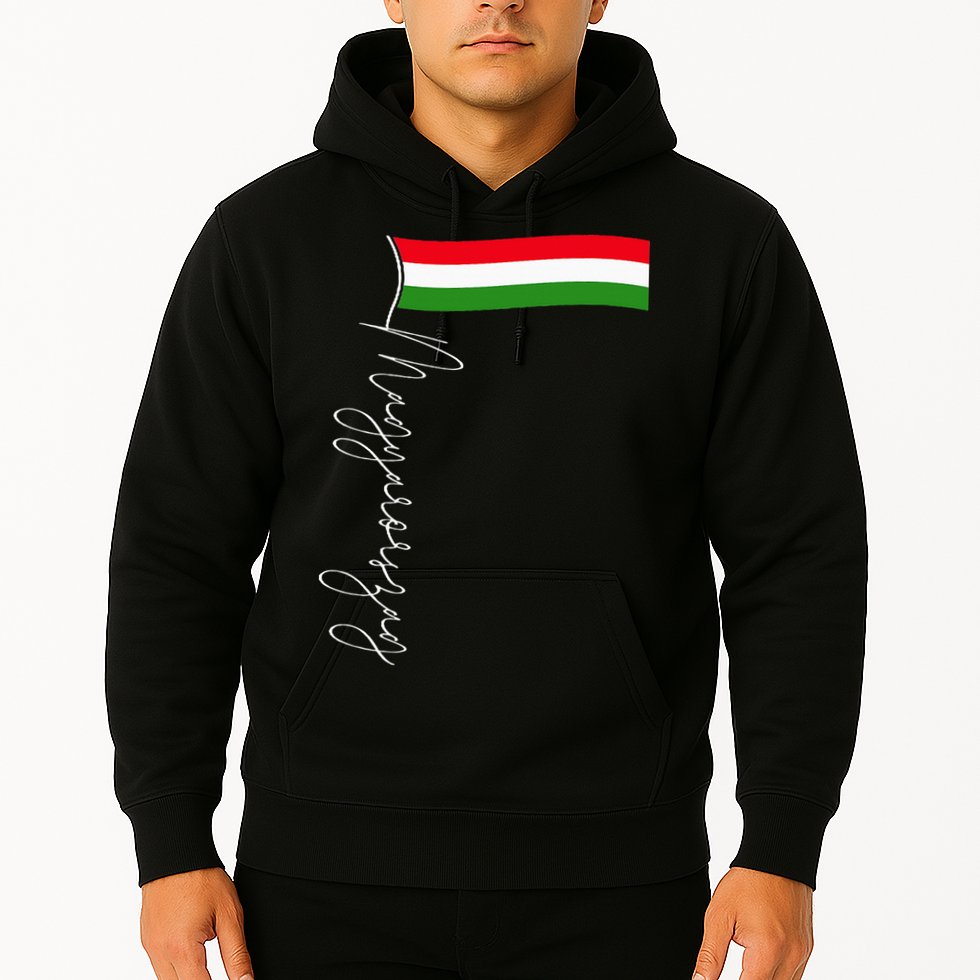 Hungary Signature Flag Pole  Patriotic Hungarian Flag Hoodie
