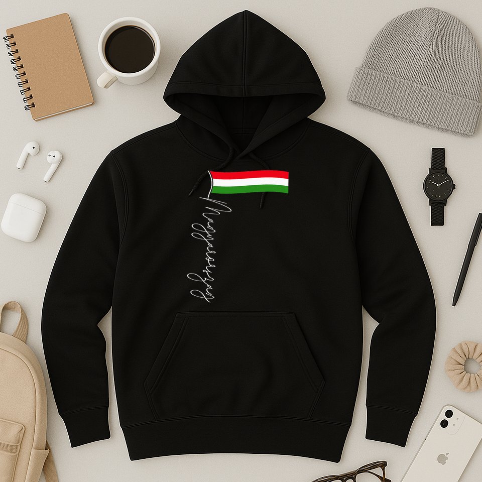 Hungary Signature Flag Pole  Patriotic Hungarian Flag Hoodie