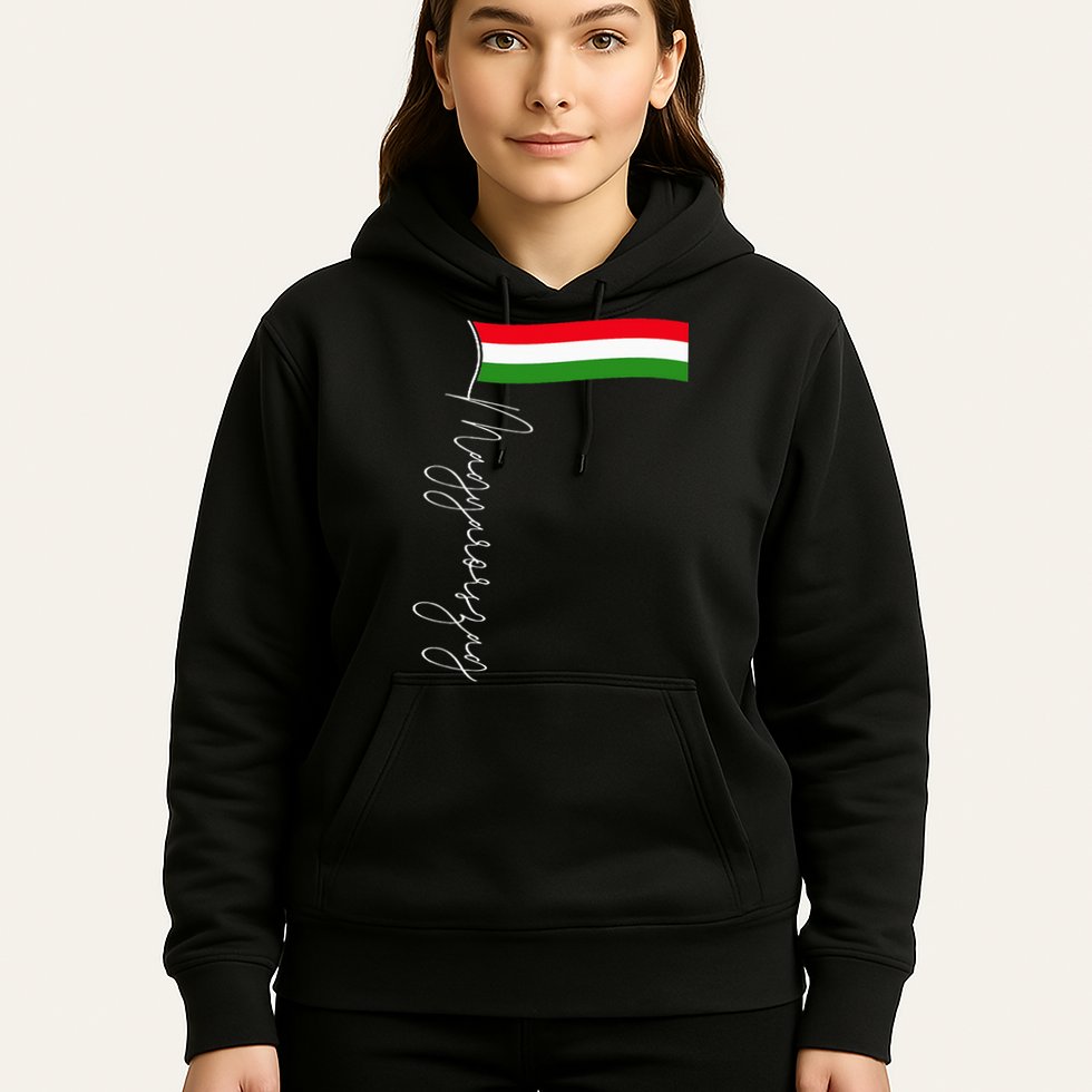 Hungary Signature Flag Pole  Patriotic Hungarian Flag Hoodie