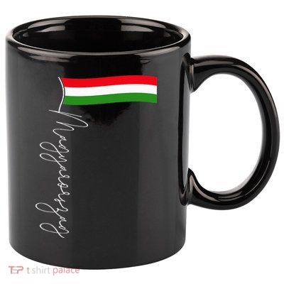 Hungary Signature Flag Pole  Patriotic Hungarian Flag 11oz C Handle Ceramic Mug