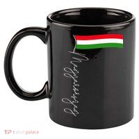 Hungary Signature Flag Pole  Patriotic Hungarian Flag 11oz C Handle Ceramic Mug