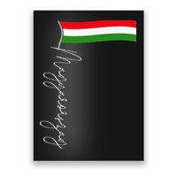 Hungary Signature Flag Pole  Patriotic Hungarian Flag Poster