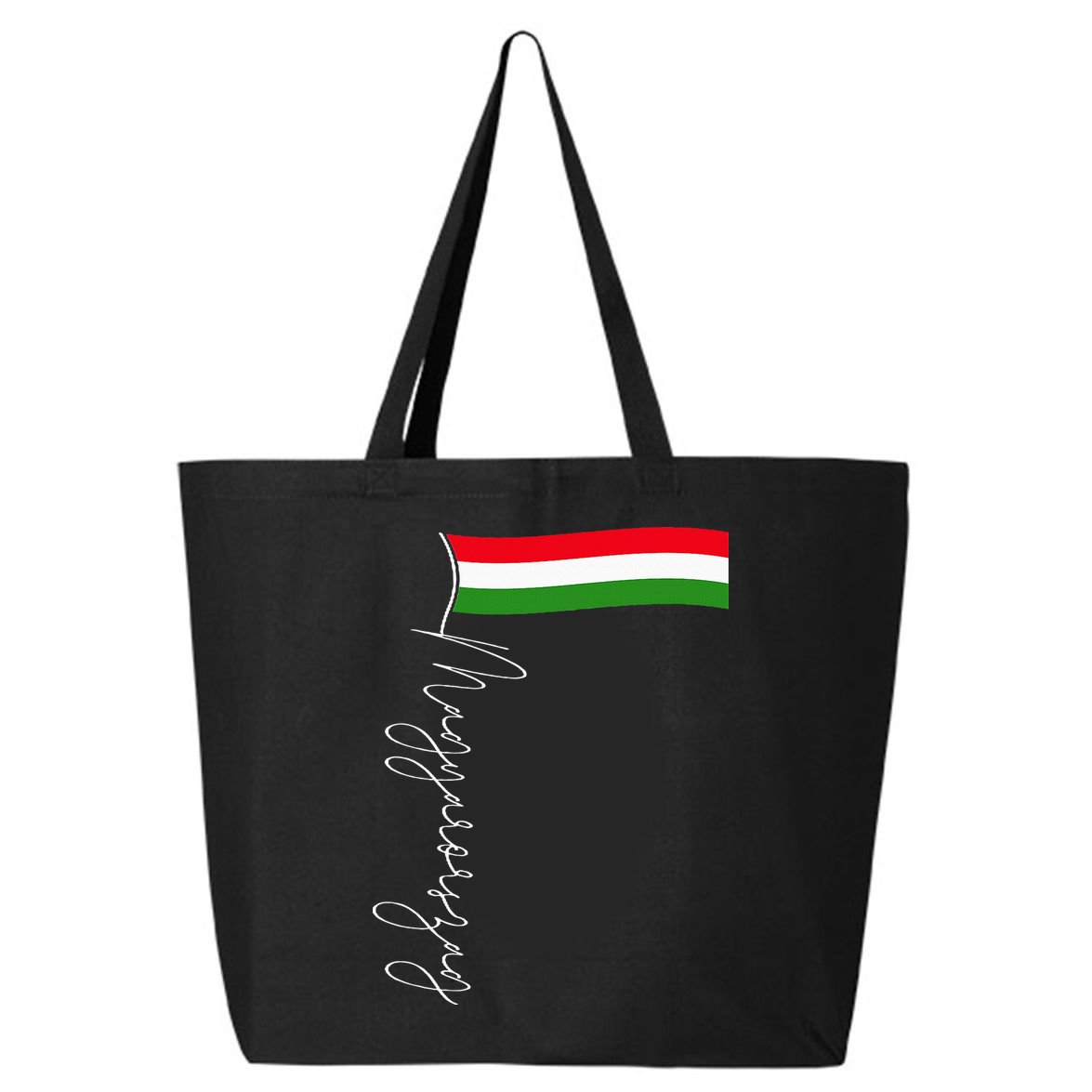 Hungary Signature Flag Pole  Patriotic Hungarian Flag 25L Jumbo Tote