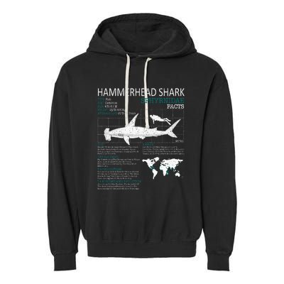 Hammerhead Shark Facts Shark Funny Lover Gift Garment-Dyed Fleece Hoodie