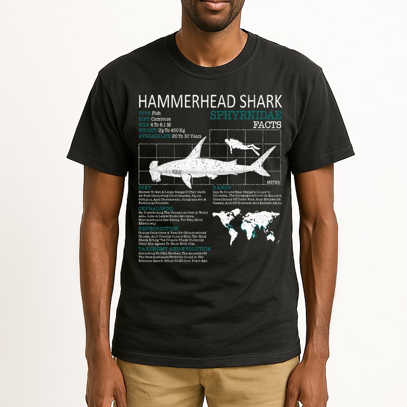 Hammerhead Shark Facts Shark Funny Lover Gift Tall T-Shirt