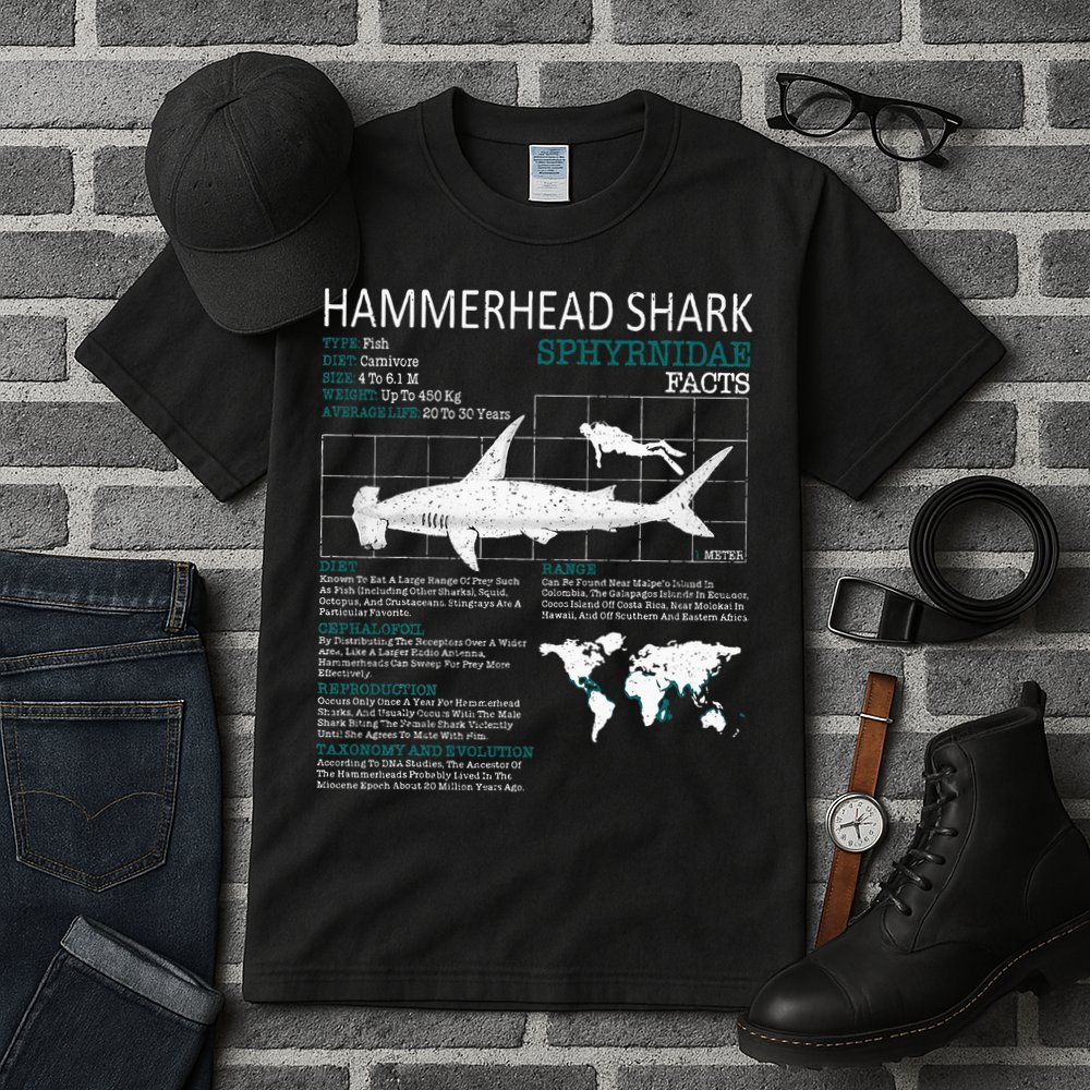 Hammerhead Shark Facts Shark Funny Lover Gift Tall T-Shirt