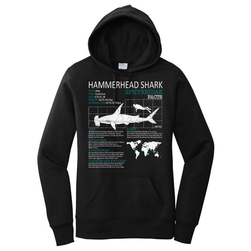 Hammerhead Shark Facts Shark Funny Lover Gift Women's Pullover Hoodie