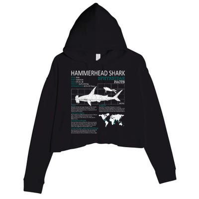 Hammerhead Shark Facts Shark Funny Lover Gift Crop Fleece Hoodie