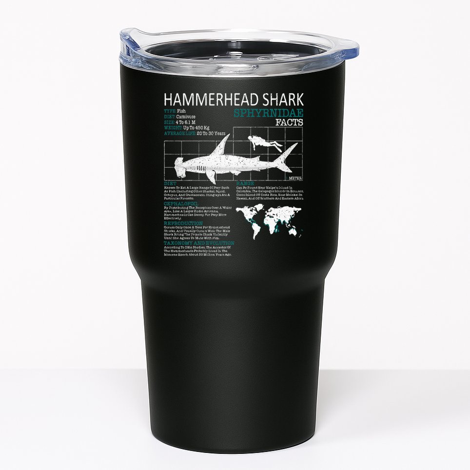 Hammerhead Shark Facts Shark Funny Lover Gift Tumbler