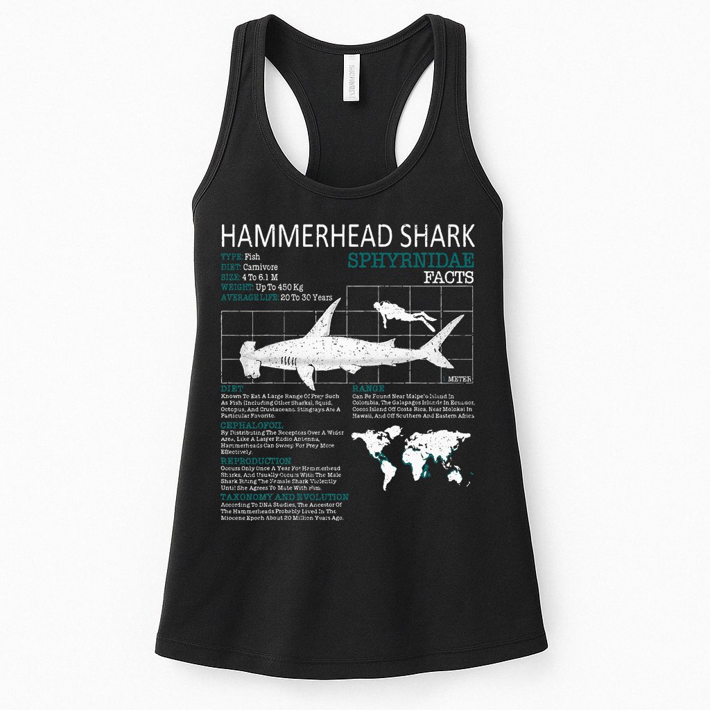 Hammerhead Shark Facts Shark Funny Lover Gift Womens Tank Top