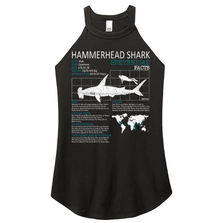 Hammerhead Shark Facts Shark Funny Lover Gift Women's Perfect Tri Rocker Tank