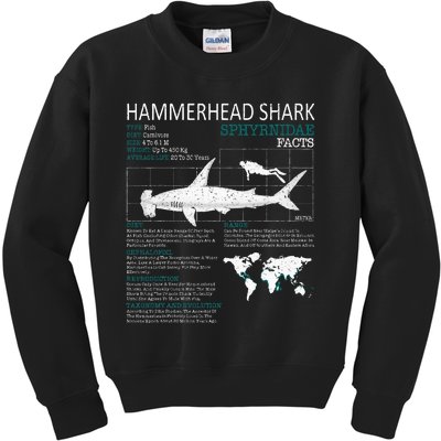 Hammerhead Shark Facts Shark Funny Lover Gift Kids Sweatshirt