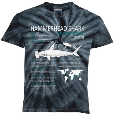 Hammerhead Shark Facts Shark Funny Lover Gift Kids Tie-Dye T-Shirt