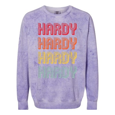 H.A.R.D.Y Surname Funny Vintage 80s Birthday Colorblast Crewneck Sweatshirt