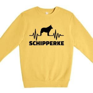 Heartbeat Schipperke Funny Gift Premium Crewneck Sweatshirt