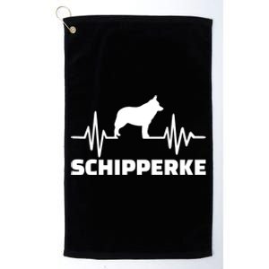 Heartbeat Schipperke Funny Gift Platinum Collection Golf Towel