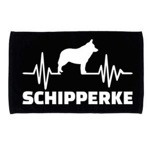 Heartbeat Schipperke Funny Gift Microfiber Hand Towel