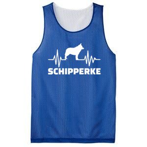 Heartbeat Schipperke Funny Gift Mesh Reversible Basketball Jersey Tank