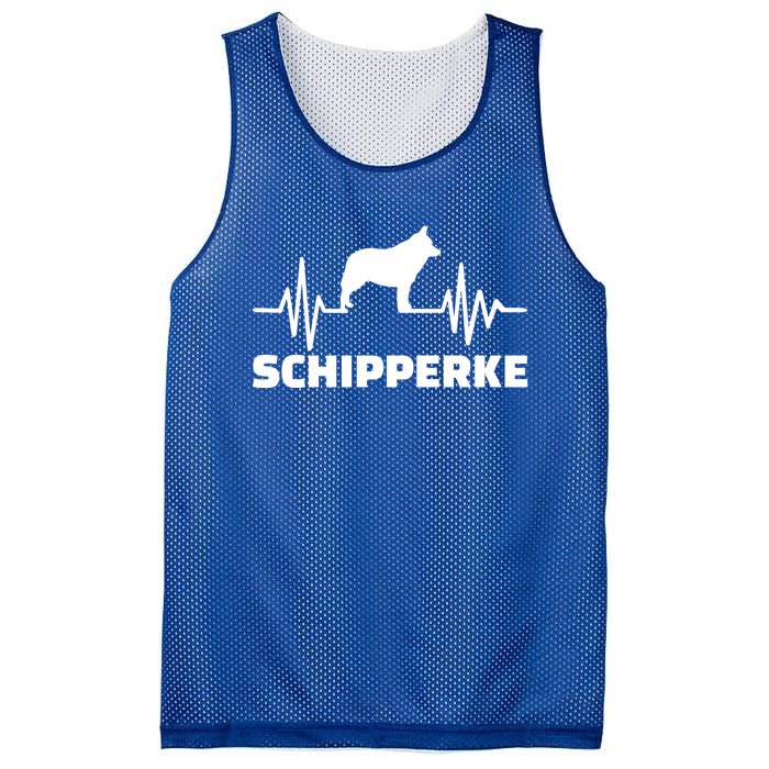 Heartbeat Schipperke Funny Gift Mesh Reversible Basketball Jersey Tank