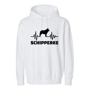 Heartbeat Schipperke Funny Gift Garment-Dyed Fleece Hoodie