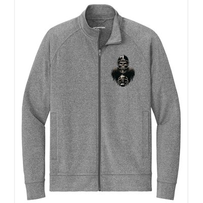 Halloween Skeleton Football Player Spooky Sports Graphic Stretch Full-Zip Cadet Jacket