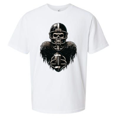 Halloween Skeleton Football Player Spooky Sports Graphic Sueded Cloud Jersey T-Shirt