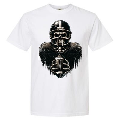 Halloween Skeleton Football Player Spooky Sports Graphic Garment-Dyed Heavyweight T-Shirt