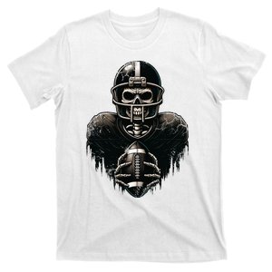 Halloween Skeleton Football Player Spooky Sports Graphic T-Shirt