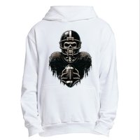 Halloween Skeleton Football Player Spooky Sports Graphic Urban Pullover Hoodie