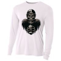 Halloween Skeleton Football Player Spooky Sports Graphic Cooling Performance Long Sleeve Crew