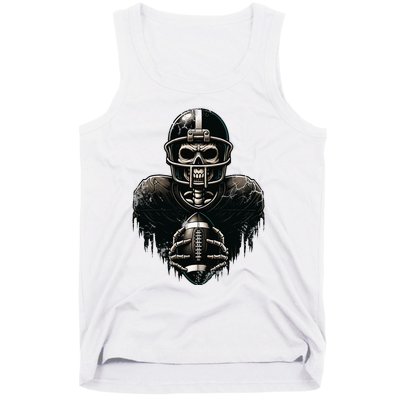 Halloween Skeleton Football Player Spooky Sports Graphic Tank Top