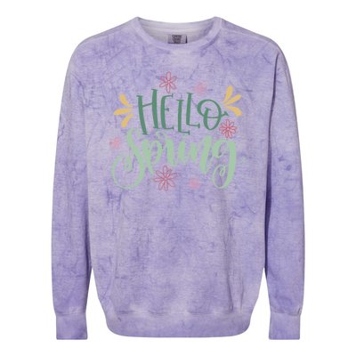 Hello Spring Flowers Colorblast Crewneck Sweatshirt