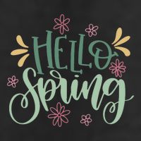 Hello Spring Flowers 7 Panel Mesh Trucker Snapback Hat