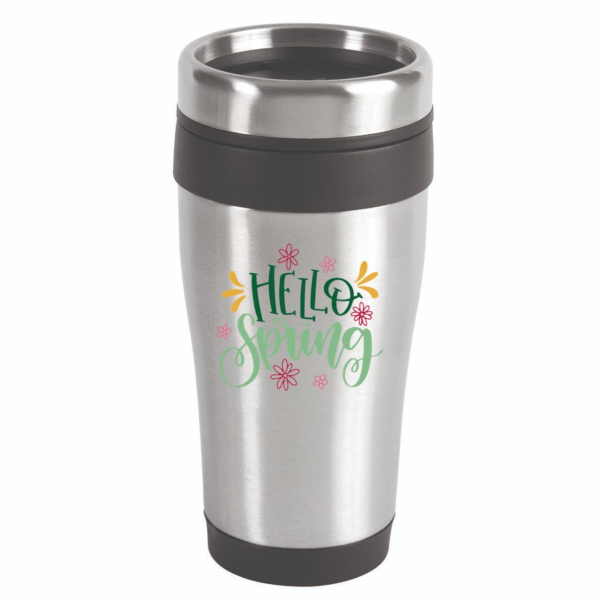 Hello Spring Flowers 16oz Travel Tumbler