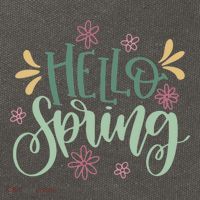 Hello Spring Flowers Cotton Canvas Backpack