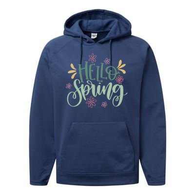 Hello Spring Flowers Performance Fleece Hoodie